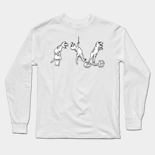 Ninja Warrior Rex Long Sleeve T-Shirt by sketchnkustom